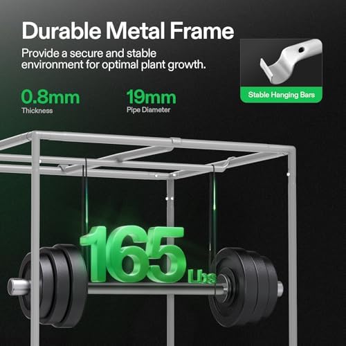 VIVOSUN S336 3x3 Grow Tent  36x36x72 High Reflective Mylar with Observation Window and Floor Tray for Hydroponics Indoor Plant for VS2000/VS3000