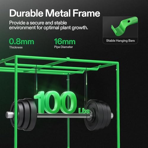 VIVOSUN S336 3x3 Grow Tent  36x36x72 High Reflective Mylar with Observation Window and Floor Tray for Hydroponics Indoor Plant for VS2000/VS3000