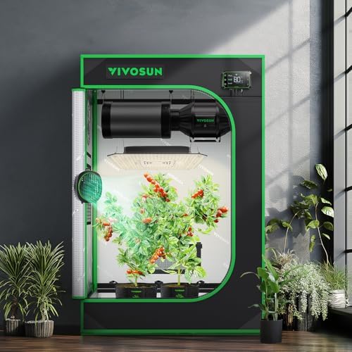 VIVOSUN S336 3x3 Grow Tent  36x36x72 High Reflective Mylar with Observation Window and Floor Tray for Hydroponics Indoor Plant for VS2000/VS3000