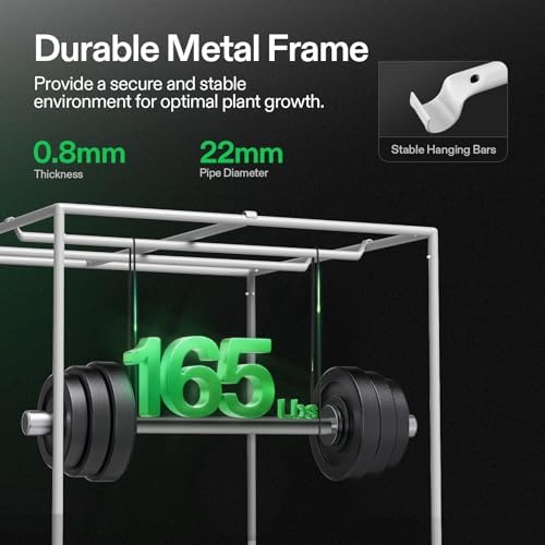 VIVOSUN S336 3x3 Grow Tent  36x36x72 High Reflective Mylar with Observation Window and Floor Tray for Hydroponics Indoor Plant for VS2000/VS3000