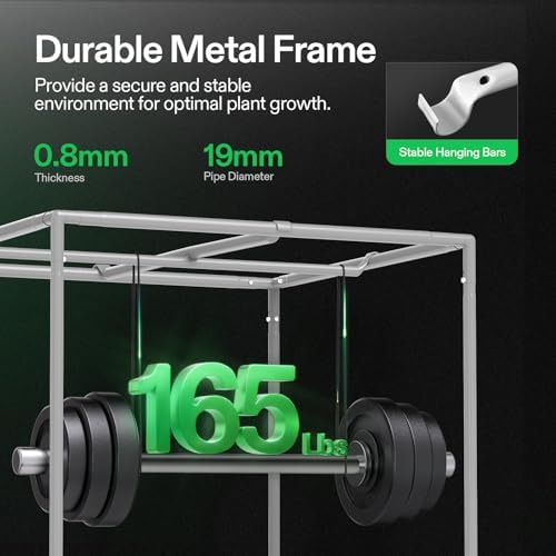 VIVOSUN S336 3x3 Grow Tent  36x36x72 High Reflective Mylar with Observation Window and Floor Tray for Hydroponics Indoor Plant for VS2000/VS3000