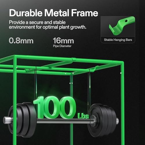 VIVOSUN S336 3x3 Grow Tent  36x36x72 High Reflective Mylar with Observation Window and Floor Tray for Hydroponics Indoor Plant for VS2000/VS3000