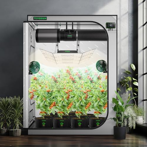 VIVOSUN S336 3x3 Grow Tent  36x36x72 High Reflective Mylar with Observation Window and Floor Tray for Hydroponics Indoor Plant for VS2000/VS3000