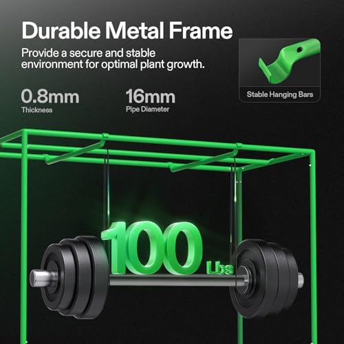 VIVOSUN S336 3x3 Grow Tent  36x36x72 High Reflective Mylar with Observation Window and Floor Tray for Hydroponics Indoor Plant for VS2000/VS3000