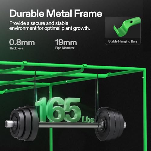 VIVOSUN S888 8x8 Grow Tent  96x96x80 High Reflective Mylar with Observation Window and Floor Tray for Hydroponics Indoor Plant for VS4000/VSF4300