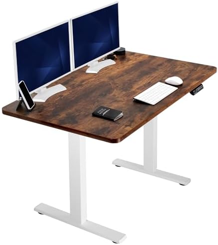 VIVO Electric 60 x 30 in Standing Desk  Memory Height Adjustment  1B Series  Holds 220 lbs  Light Wood Top Black Frame  DESK KIT 1B6C 30