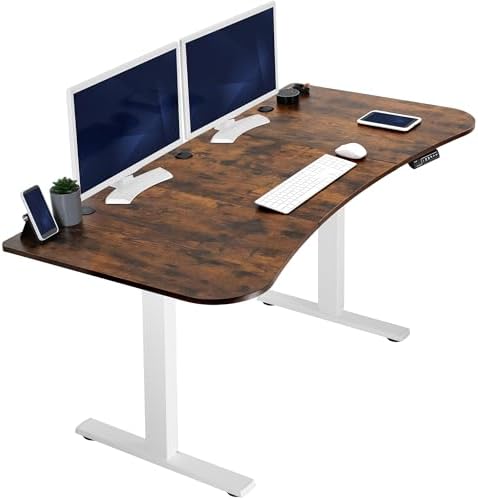  VIVO DESK-KIT-1B7B-36 - Escritorio eléctrico de pie de 71 x 36 pulgadas, ajuste de altura de memoria, serie 1B, marco negro con parte superior negra