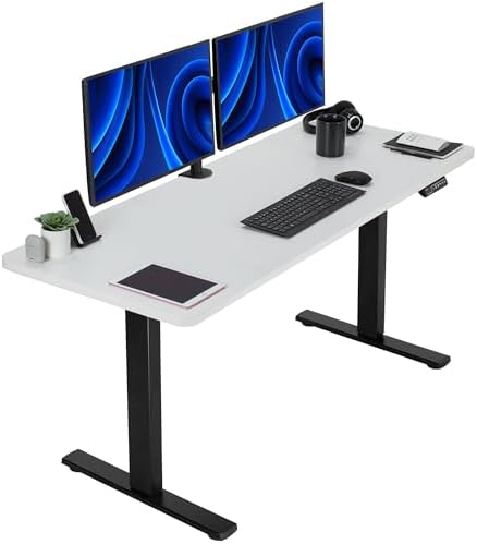  VIVO DESK-KIT-1B7B-36 - Escritorio eléctrico de pie de 71 x 36 pulgadas, ajuste de altura de memoria, serie 1B, marco negro con parte superior negra