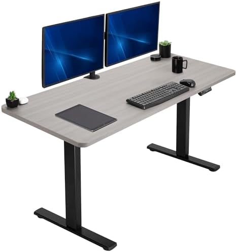 VIVO DESK-KIT-1B7B-36 - Escritorio eléctrico de pie de 71 x 36 pulgadas, ajuste de altura de memoria, serie 1B, marco negro con parte superior negra