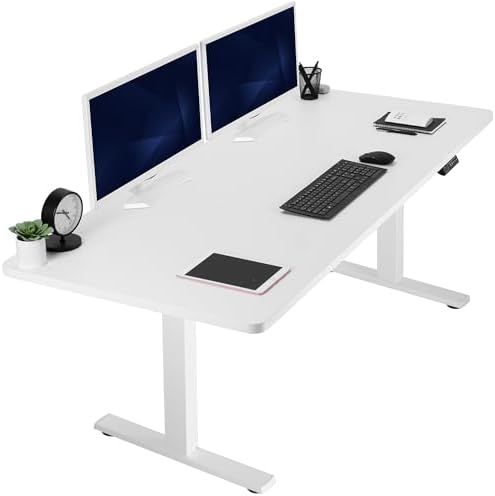  VIVO DESK-KIT-1B7B-36 - Escritorio eléctrico de pie de 71 x 36 pulgadas, ajuste de altura de memoria, serie 1B, marco negro con parte superior negra