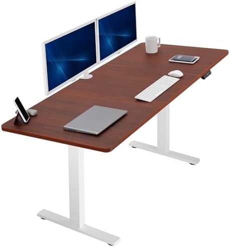  VIVO DESK-KIT-1B7B-36 - Escritorio eléctrico de pie de 71 x 36 pulgadas, ajuste de altura de memoria, serie 1B, marco negro con parte superior negra