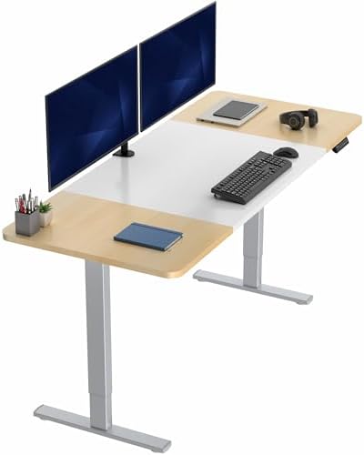  VIVO DESK-KIT-1B7B-36 - Escritorio eléctrico de pie de 71 x 36 pulgadas, ajuste de altura de memoria, serie 1B, marco negro con parte superior negra