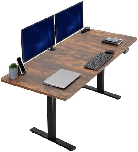  VIVO DESK-KIT-1B7B-36 - Escritorio eléctrico de pie de 71 x 36 pulgadas, ajuste de altura de memoria, serie 1B, marco negro con parte superior negra