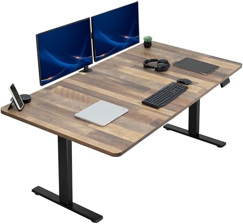  VIVO DESK-KIT-1B7B-36 - Escritorio eléctrico de pie de 71 x 36 pulgadas, ajuste de altura de memoria, serie 1B, marco negro con parte superior negra