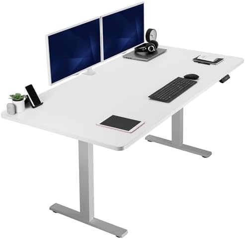  VIVO DESK-KIT-1B7B-36 - Escritorio eléctrico de pie de 71 x 36 pulgadas, ajuste de altura de memoria, serie 1B, marco negro con parte superior negra