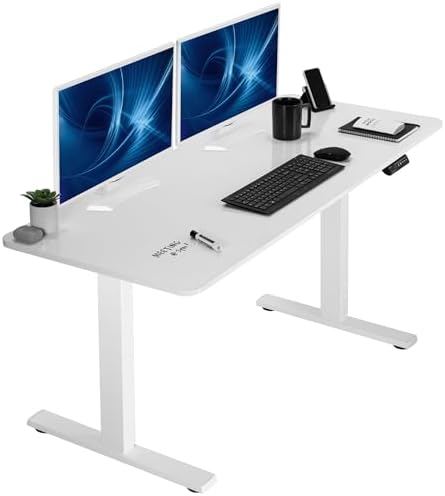  VIVO DESK-KIT-1B7B-36 - Escritorio eléctrico de pie de 71 x 36 pulgadas, ajuste de altura de memoria, serie 1B, marco negro con parte superior negra