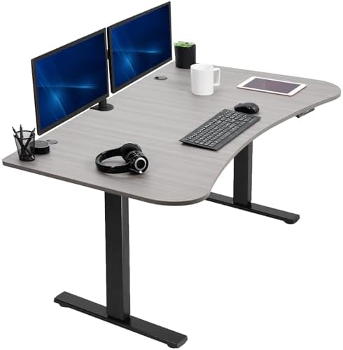  VIVO DESK-KIT-1B7B-36 - Escritorio eléctrico de pie de 71 x 36 pulgadas, ajuste de altura de memoria, serie 1B, marco negro con parte superior negra