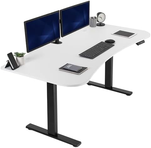  VIVO DESK-KIT-1B7B-36 - Escritorio eléctrico de pie de 71 x 36 pulgadas, ajuste de altura de memoria, serie 1B, marco negro con parte superior negra