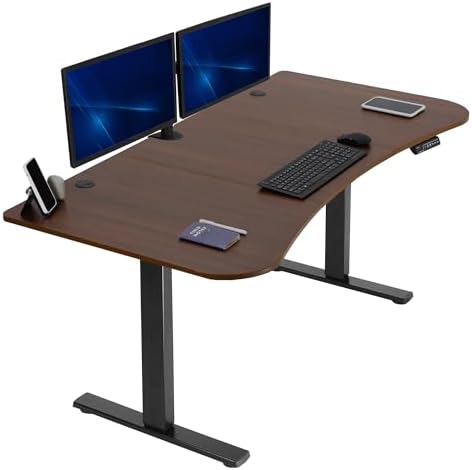  VIVO DESK-KIT-1B7B-36 - Escritorio eléctrico de pie de 71 x 36 pulgadas, ajuste de altura de memoria, serie 1B, marco negro con parte superior negra