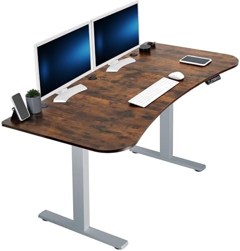  VIVO DESK-KIT-1B7B-36 - Escritorio eléctrico de pie de 71 x 36 pulgadas, ajuste de altura de memoria, serie 1B, marco negro con parte superior negra
