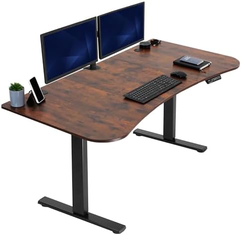  VIVO DESK-KIT-1B7B-36 - Escritorio eléctrico de pie de 71 x 36 pulgadas, ajuste de altura de memoria, serie 1B, marco negro con parte superior negra