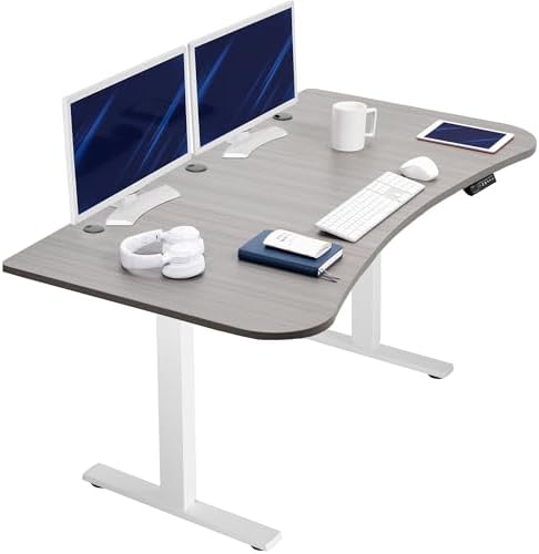  VIVO DESK-KIT-1B7B-36 - Escritorio eléctrico de pie de 71 x 36 pulgadas, ajuste de altura de memoria, serie 1B, marco negro con parte superior negra