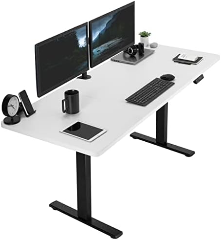  VIVO DESK-KIT-1B7B-36 - Escritorio eléctrico de pie de 71 x 36 pulgadas, ajuste de altura de memoria, serie 1B, marco negro con parte superior negra