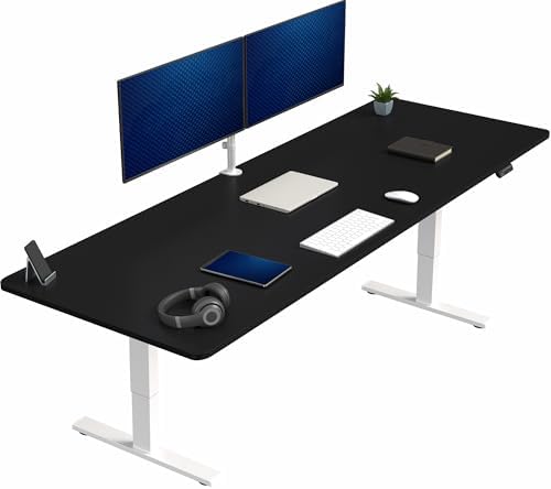  VIVO DESK-KIT-1B7B-36 - Escritorio eléctrico de pie de 71 x 36 pulgadas, ajuste de altura de memoria, serie 1B, marco negro con parte superior negra