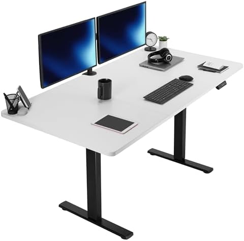  VIVO DESK-KIT-1B7B-36 - Escritorio eléctrico de pie de 71 x 36 pulgadas, ajuste de altura de memoria, serie 1B, marco negro con parte superior negra