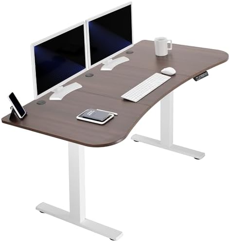  VIVO DESK-KIT-1B7B-36 - Escritorio eléctrico de pie de 71 x 36 pulgadas, ajuste de altura de memoria, serie 1B, marco negro con parte superior negra