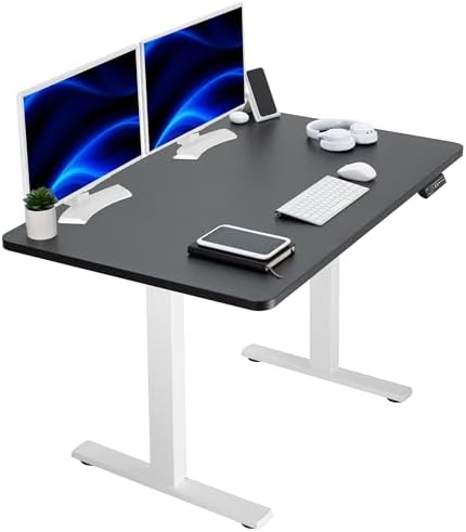  VIVO DESK-KIT-1B7B-36 - Escritorio eléctrico de pie de 71 x 36 pulgadas, ajuste de altura de memoria, serie 1B, marco negro con parte superior negra
