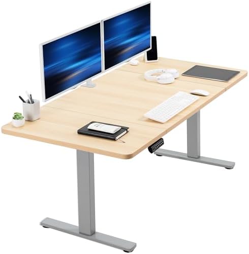  VIVO DESK-KIT-1B7B-36 - Escritorio eléctrico de pie de 71 x 36 pulgadas, ajuste de altura de memoria, serie 1B, marco negro con parte superior negra