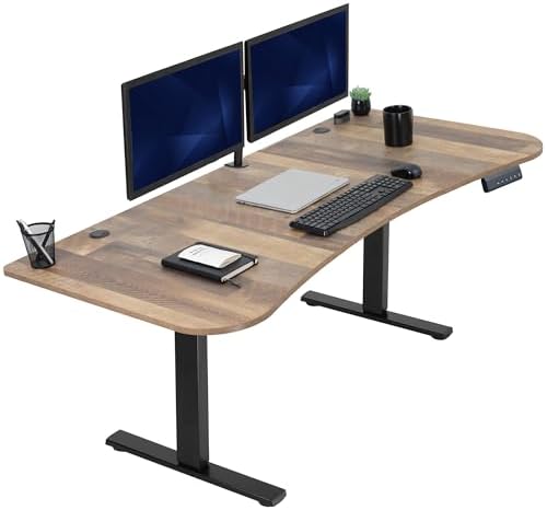  VIVO DESK-KIT-1B7B-36 - Escritorio eléctrico de pie de 71 x 36 pulgadas, ajuste de altura de memoria, serie 1B, marco negro con parte superior negra