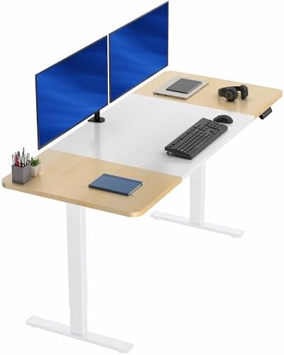  VIVO DESK-KIT-1B7B-36 - Escritorio eléctrico de pie de 71 x 36 pulgadas, ajuste de altura de memoria, serie 1B, marco negro con parte superior negra