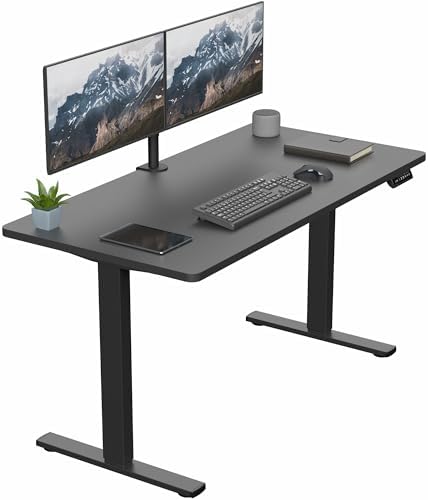  VIVO DESK-KIT-1B7B-36 - Escritorio eléctrico de pie de 71 x 36 pulgadas, ajuste de altura de memoria, serie 1B, marco negro con parte superior negra