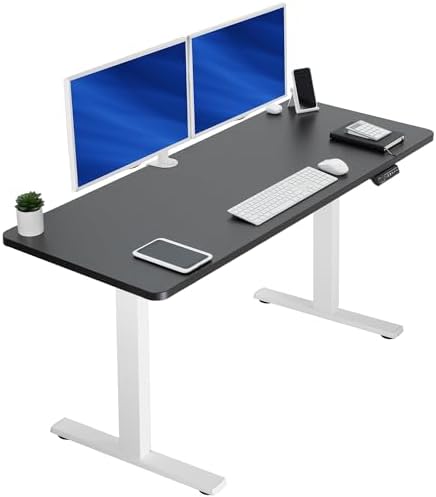 VIVO DESK-KIT-1B7B-36 - Escritorio eléctrico de pie de 71 x 36 pulgadas, ajuste de altura de memoria, serie 1B, marco negro con parte superior negra