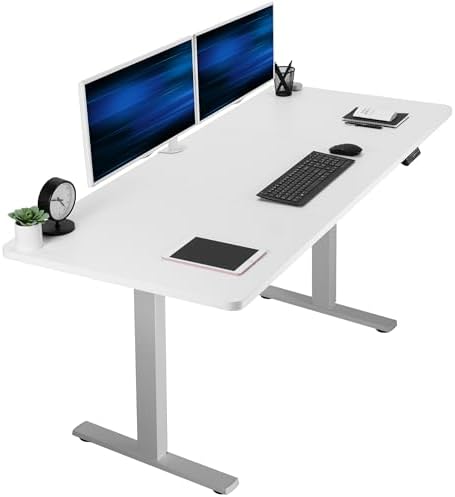  VIVO DESK-KIT-1B7B-36 - Escritorio eléctrico de pie de 71 x 36 pulgadas, ajuste de altura de memoria, serie 1B, marco negro con parte superior negra