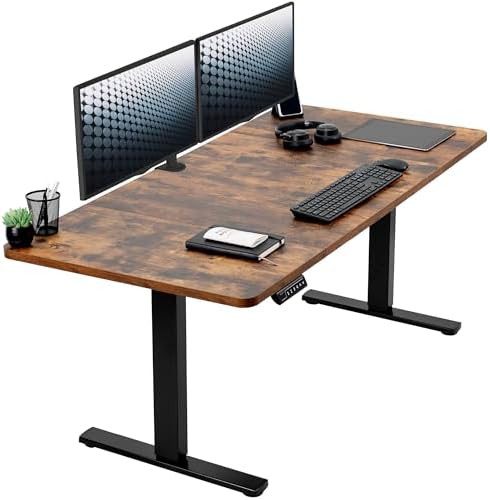  VIVO DESK-KIT-1B7B-36 - Escritorio eléctrico de pie de 71 x 36 pulgadas, ajuste de altura de memoria, serie 1B, marco negro con parte superior negra