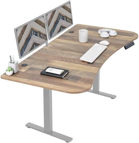  VIVO DESK-KIT-1B7B-36 - Escritorio eléctrico de pie de 71 x 36 pulgadas, ajuste de altura de memoria, serie 1B, marco negro con parte superior negra