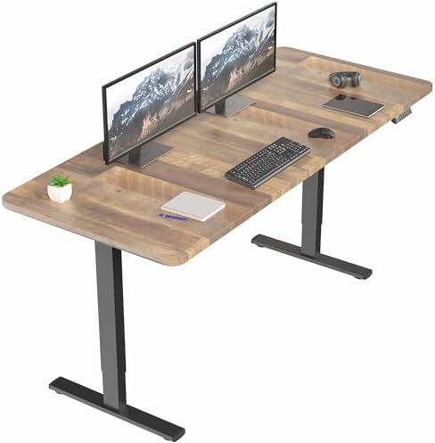  VIVO DESK-KIT-1B7B-36 - Escritorio eléctrico de pie de 71 x 36 pulgadas, ajuste de altura de memoria, serie 1B, marco negro con parte superior negra