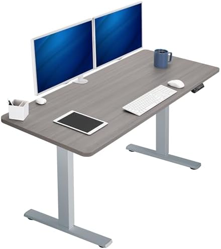  VIVO DESK-KIT-1B7B-36 - Escritorio eléctrico de pie de 71 x 36 pulgadas, ajuste de altura de memoria, serie 1B, marco negro con parte superior negra