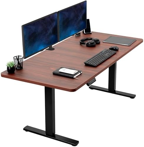  VIVO DESK-KIT-1B7B-36 - Escritorio eléctrico de pie de 71 x 36 pulgadas, ajuste de altura de memoria, serie 1B, marco negro con parte superior negra