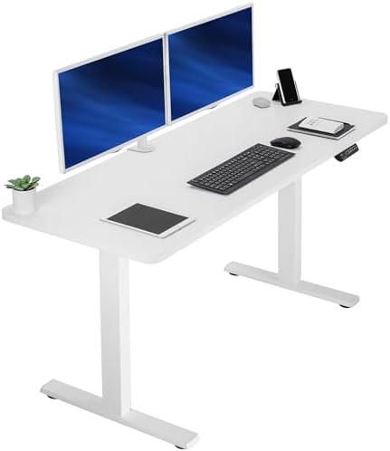  VIVO DESK-KIT-1B7B-36 - Escritorio eléctrico de pie de 71 x 36 pulgadas, ajuste de altura de memoria, serie 1B, marco negro con parte superior negra