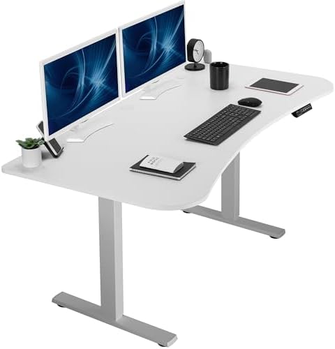  VIVO DESK-KIT-1B7B-36 - Escritorio eléctrico de pie de 71 x 36 pulgadas, ajuste de altura de memoria, serie 1B, marco negro con parte superior negra