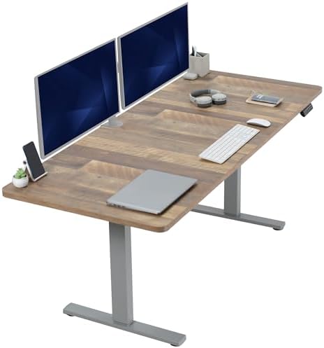  VIVO DESK-KIT-1B7B-36 - Escritorio eléctrico de pie de 71 x 36 pulgadas, ajuste de altura de memoria, serie 1B, marco negro con parte superior negra
