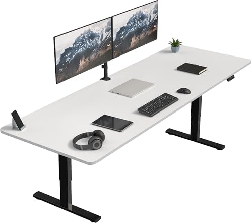  VIVO DESK-KIT-1B7B-36 - Escritorio eléctrico de pie de 71 x 36 pulgadas, ajuste de altura de memoria, serie 1B, marco negro con parte superior negra