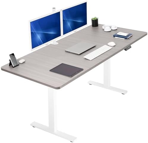  VIVO DESK-KIT-1B7B-36 - Escritorio eléctrico de pie de 71 x 36 pulgadas, ajuste de altura de memoria, serie 1B, marco negro con parte superior negra