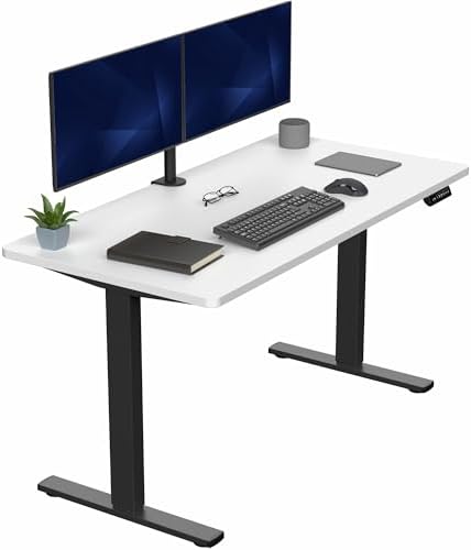  VIVO DESK-KIT-1B7B-36 - Escritorio eléctrico de pie de 71 x 36 pulgadas, ajuste de altura de memoria, serie 1B, marco negro con parte superior negra