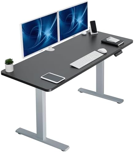  VIVO DESK-KIT-1B7B-36 - Escritorio eléctrico de pie de 71 x 36 pulgadas, ajuste de altura de memoria, serie 1B, marco negro con parte superior negra