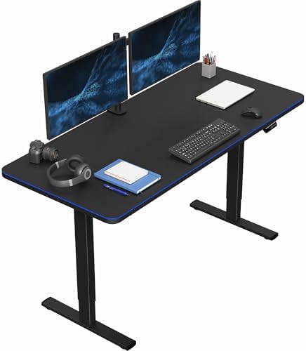  VIVO DESK-KIT-1B7B-36 - Escritorio eléctrico de pie de 71 x 36 pulgadas, ajuste de altura de memoria, serie 1B, marco negro con parte superior negra